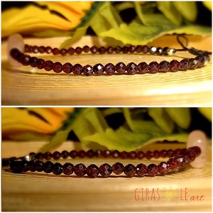 Szívecske - rózsakvarc-gránát karkötő  - ékszer - karkötő - ásványkarkötő - Meska.hu