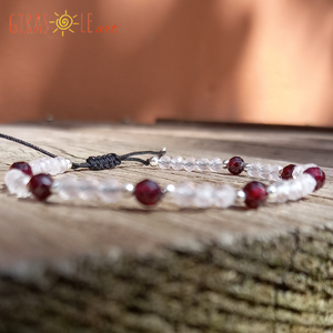 Gránát-rózsakvarc karkötő  - ékszer - karkötő - ásványkarkötő - Meska.hu