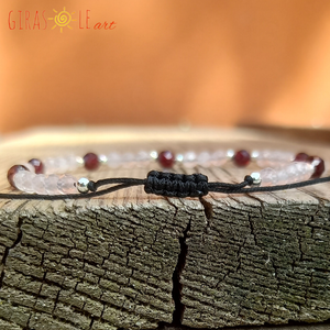 Gránát-rózsakvarc karkötő  - ékszer - karkötő - ásványkarkötő - Meska.hu