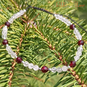 Gránát-rózsakvarc karkötő  - ékszer - karkötő - ásványkarkötő - Meska.hu