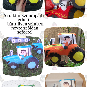 Traktor szundipajti - névvel is kérhető (formapárna, járműves párna, egyedi párna)  - otthon & lakás - babaszoba, gyerekszoba - gyerek díszpárna - Meska.hu