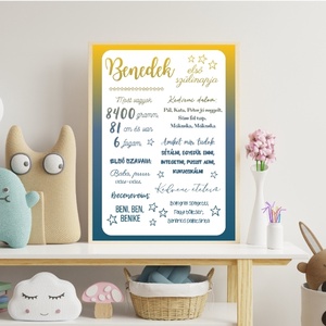 Babaposzter színátmenetes fiús  - otthon & életmód - dekoráció - kép & falikép - poszter - Meska.hu