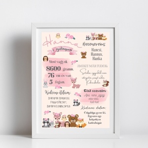 Babaposzter erdei állatos , Otthon & Életmód, Dekoráció, Kép & Falikép, Poszter, Fotó, grafika, rajz, illusztráció, MESKA