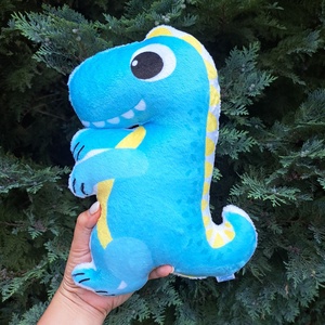 Dinó szundipajti - T-rex (formapárna, járműves párna)  - otthon & életmód - babaszoba, gyerekszoba - gyerek díszpárna - Meska.hu