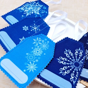 Ajándék kísérő - hópelyhes, kék színekben  - karácsony - karácsonyi ajándékozás - karácsonyi ajándékcsomagolás - Meska.hu