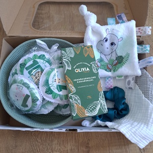 BabyMamiBox - Babaváró - Szafari fiús - játék & sport - babalátogató ajándékcsomag - Meska.hu