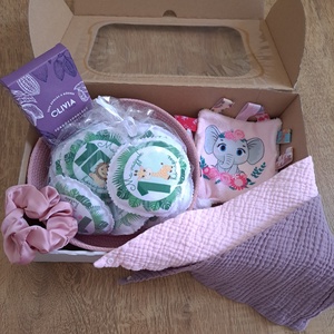 BabyMamiBox - Babaváró - Szafari lányos - játék & sport - babalátogató ajándékcsomag - Meska.hu
