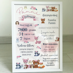 Babaposzter erdei állatos  - otthon & életmód - dekoráció - kép & falikép - poszter - Meska.hu