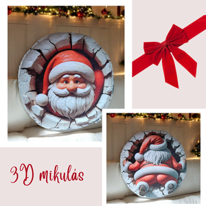 3D Mikulás formapárna , Karácsony, Karácsonyi lakásdekoráció, Karácsonyi lakásdíszek, Fotó, grafika, rajz, illusztráció, Varrás, MESKA