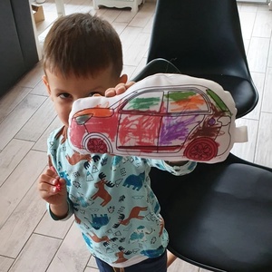 Kisautó színező párna kimosható filcekkel , Játék & Sport, Plüssállat & Játékfigura, Plüss autó & Motor, Fotó, grafika, rajz, illusztráció, Varrás, MESKA