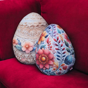 Virágos-csipke mintás húsvéti tojás párna - otthon & életmód - lakástextil - párna & párnahuzat - Meska.hu
