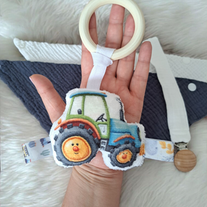 Fa karikás rágóka - traktor - Meska.hu