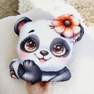 Panda szundipajti (formapárna, állatos párna, egyedi párna), Otthon & Életmód, Lakástextil, Párna & Párnahuzat, Fotó, grafika, rajz, illusztráció, Varrás, MESKA