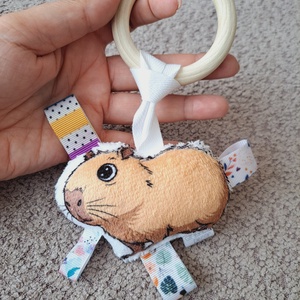 Fa karikás rágóka - capybara, Játék & Sport, 3 éves kor alattiaknak, Rágóka, Varrás, Fotó, grafika, rajz, illusztráció, MESKA