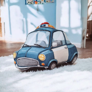 Rendőrautó szundipajti (alvóka, formapárna, egyedi párna, járműves párna), Otthon & Életmód, Babaszoba, gyerekszoba, Gyerek díszpárna, Fotó, grafika, rajz, illusztráció, Varrás, MESKA