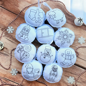 Színezhető karácsonyfa díszek 3-as csomag , Karácsony, Karácsonyi lakásdekoráció, Karácsonyfadíszek, Fotó, grafika, rajz, illusztráció, Varrás, MESKA
