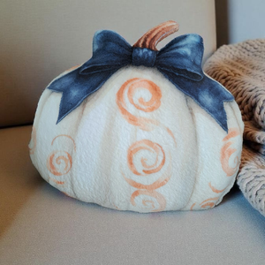 Őszi tök formapárna fehér  - otthon & életmód - dekoráció - halloween - halloweeni tök - Meska.hu
