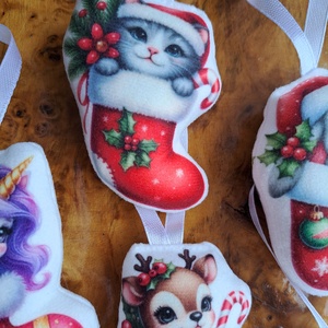 Cuki karácsonyi állatos díszek  - karácsony - karácsonyi lakásdekoráció - karácsonyfadíszek - Meska.hu