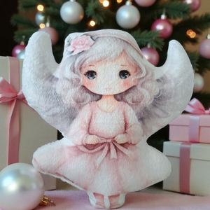 Angyalka formapárna, Karácsony, Karácsonyi lakásdekoráció, Karácsonyi manók, figurák, Fotó, grafika, rajz, illusztráció, Varrás, MESKA