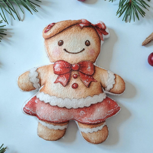 Mézi kislány formapárna, Karácsony, Karácsonyi lakásdekoráció, Karácsonyi manók, figurák, Fotó, grafika, rajz, illusztráció, Varrás, MESKA