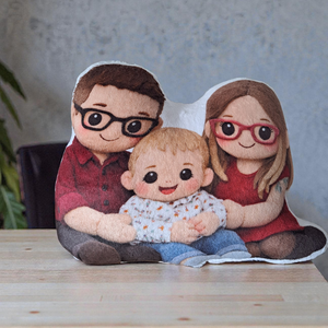 PlüssCsalád formapárna saját fotó alapján - otthon & életmód - lakástextil - párna & párnahuzat - forma párna - Meska.hu