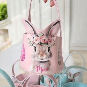 Húsvéti nyuszis kosár fiús vagy lányos színekben - Meska.hu