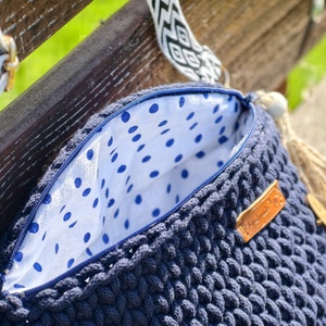 Gisey Navy kék crossbody - táska & tok - kézitáska & válltáska - vállon átvethető táska - Meska.hu