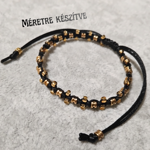 Fekete húrvég gyöngyös karkötő (méretre) - Meska.hu