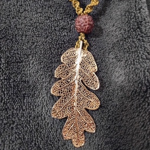 Tölgyfa leveles nyaklánc - ékszer - nyaklánc - medálos nyaklánc - Meska.hu