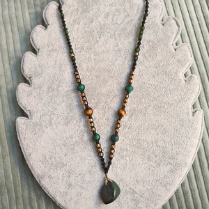 Zöld jáspis medálos nyaklánc - ékszer - nyaklánc - medálos nyaklánc - Meska.hu