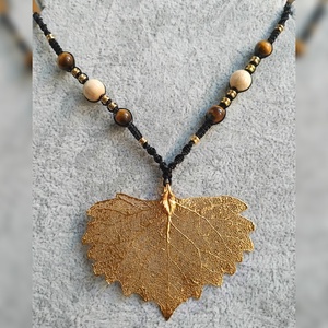 Falevél medálos nyaklánc - Meska.hu