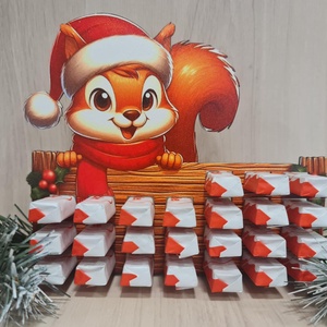 Adventi naptár kinder csokihoz, Karácsony, Adventi díszek, Adventi naptár, Decoupage, transzfer és szalvétatechnika, Famegmunkálás, MESKA