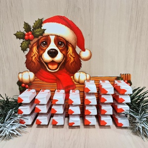 Adventi naptár kinder csokihoz, Karácsony, Adventi díszek, Adventi naptár, Decoupage, transzfer és szalvétatechnika, Famegmunkálás, MESKA