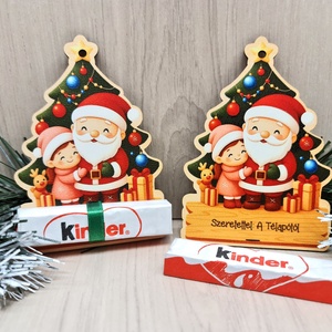 Fa kinder csoki tartó télapóra - karácsony - mikulás - mikulás ajándékok - Meska.hu
