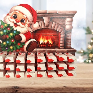 Adventi naptár kinder csokihoz, Karácsony, Adventi díszek, Adventi naptár, Decoupage, transzfer és szalvétatechnika, Famegmunkálás, MESKA