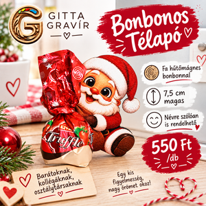 Télapó hűtőmágnes bonbonnal - Meska.hu