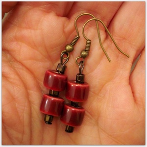 Kerámiagyöngy fülbevaló - Meska.hu