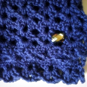 Farmerkék horgolt sál - Meska.hu