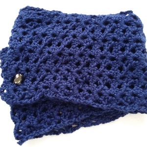 Farmerkék horgolt sál -  - Meska.hu