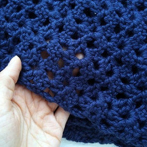 Farmerkék horgolt sál -  - Meska.hu