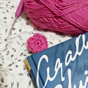 Horgolt virágos könyvjelző  rózsaszín - könyv & zene - könyvjelző - Meska.hu