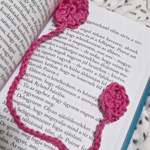 Horgolt virágos könyvjelző  rózsaszín - könyv & zene - könyvjelző - Meska.hu