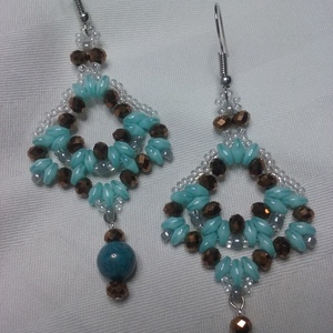 Tiffany gyöngy fülbevaló - ékszer - fülbevaló - lógó fülbevaló - Meska.hu