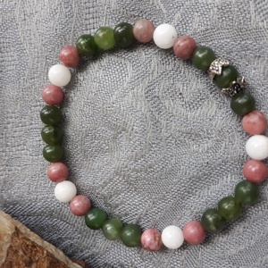 Virág - rodonit és jáde szett - ékszer - ékszerszett - Meska.hu