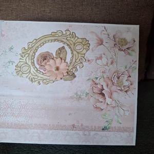 Rózsás hangulatban cicával- scrapbook fénykép album, Művészet, Más művészeti ág, Papírművészet, MESKA