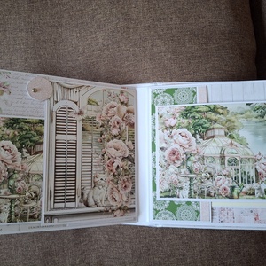 Rózsás hangulatban cicával- scrapbook fénykép album - művészet - más művészeti ág - Meska.hu