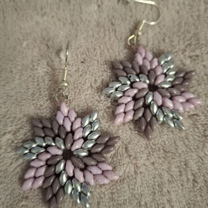 Gyöngy fülbevaló, Ékszer, Fülbevaló, Lógó fülbevaló, Gyöngyfűzés, gyöngyhímzés, Ékszerkészítés, MESKA