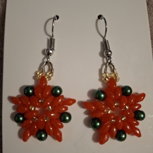 Gyöngy fülbevaló, Ékszer, Fülbevaló, Lógó fülbevaló, Gyöngyfűzés, gyöngyhímzés, Ékszerkészítés, MESKA