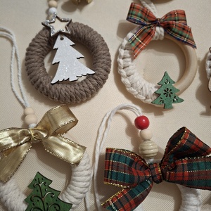 Makramé karácsonyi dekoráció - karácsony - karácsonyi lakásdekoráció - karácsonyfadíszek - Meska.hu