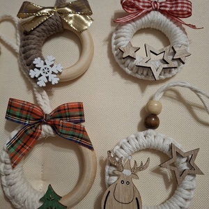 Makramé karácsonyi dekoráció - karácsony - karácsonyi lakásdekoráció - karácsonyfadíszek - Meska.hu